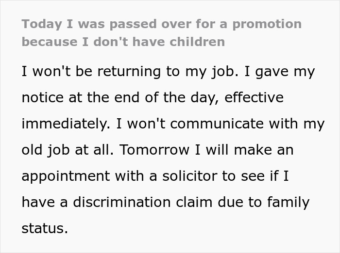 Woman Learns Why She Didn&rsquo;t Get A Promotion, Quits On The Same Day