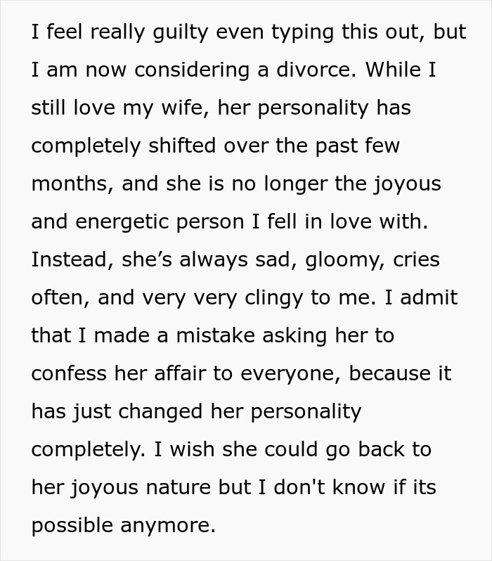 Guy Gets Even With Cheating Wife Through Public Shaming, Regrets How It Changed Her Completely