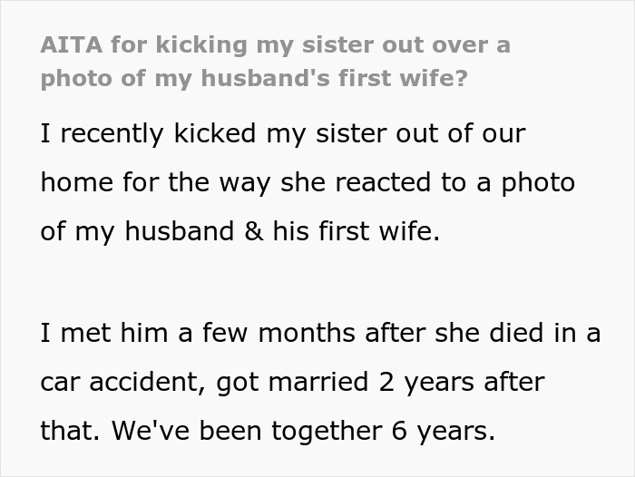 Woman Disrespects Brother-In-Law’s First Wife, Who Died In An Accident, Gets Thrown Out Woman Disrespects Brother-In-Law’s First Wife, Who Died In An Accident, Gets Thrown Out