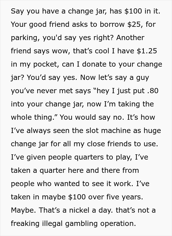 &ldquo;AITA For Telling A Friend&rsquo;s Friend He Couldn&rsquo;t Keep The &lsquo;Jackpot&rsquo; He Hit On My Slot Machine?&rdquo;