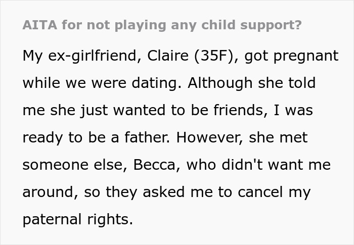 Pregnant GF Doesn’t Want Baby’s Dad Around, Waives Parental Rights, Years Later Asks For Support Pregnant GF Doesn’t Want Baby’s Dad Around, Waives Parental Rights, Years Later Asks For Support