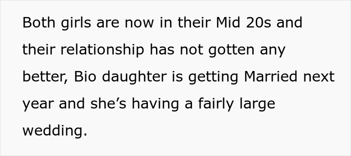 Bride Won't Invite Stepsis To Her Wedding As She’s Not Family, Mom Says Then She’s Not Family Either Bride Won't Invite Stepsis To Her Wedding As She’s Not Family, Mom Says Then She’s Not Family Either