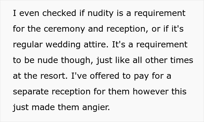 Couple Demands Every Single Wedding Guest Be Naked At Their Wedding, Furious When People Refuse