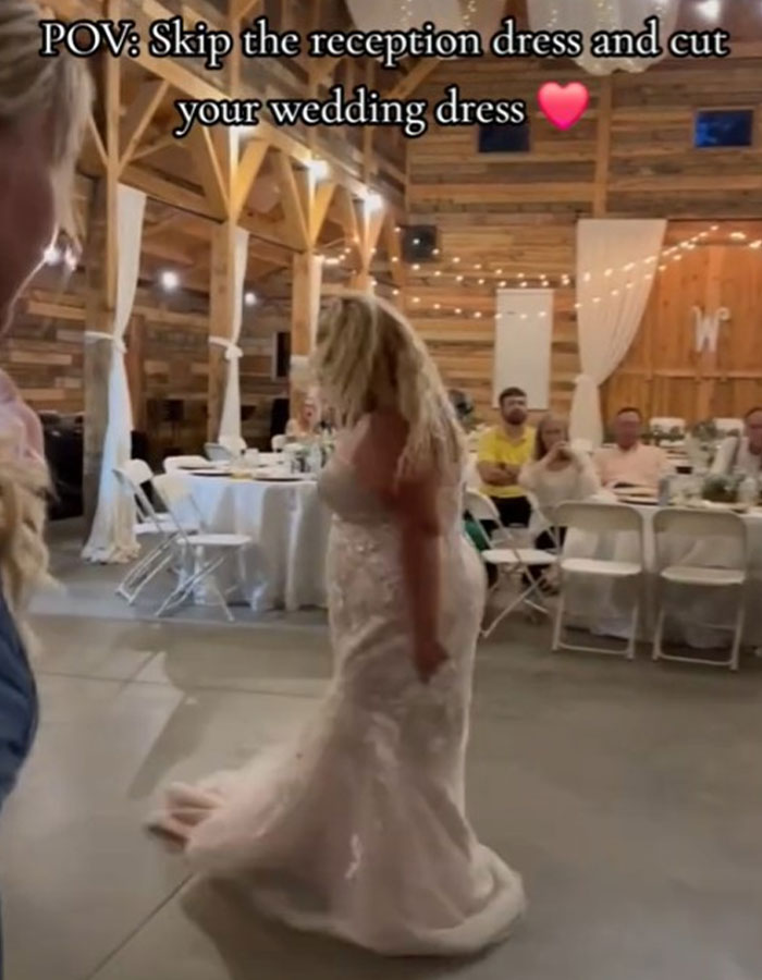 Bride Repurposes Wedding Dress During Reception, Sparks Debate About Tradition