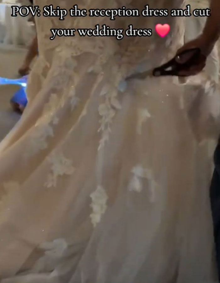 Bride Repurposes Wedding Dress During Reception, Sparks Debate About Tradition