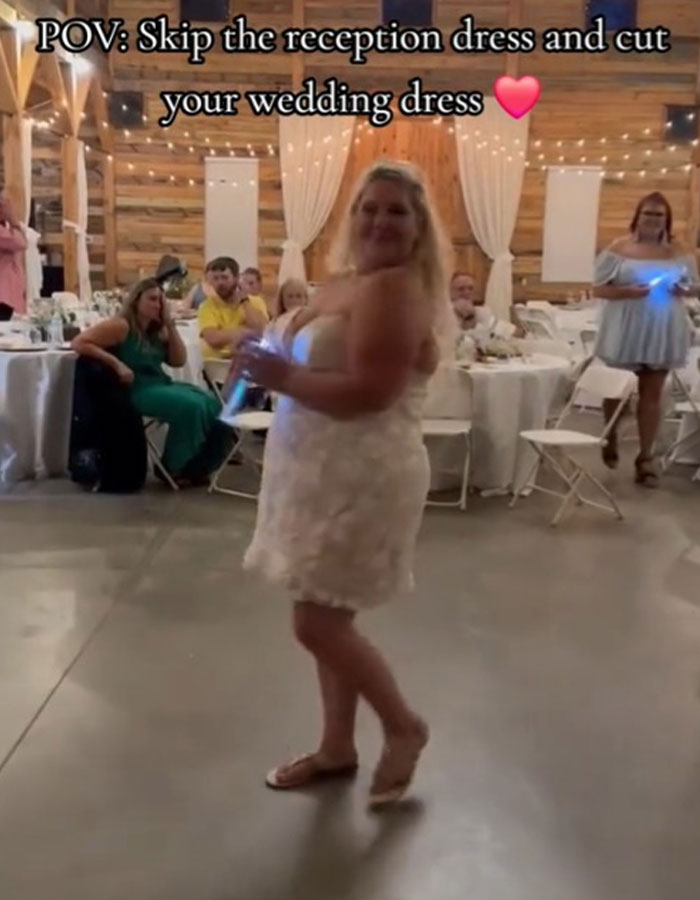 Bride Repurposes Wedding Dress During Reception, Sparks Debate About Tradition