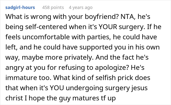 BF Demands GF Apologize For Having A 'Boob Voyage' Party BF Demands GF Apologize For Having A 'Boob Voyage' Party