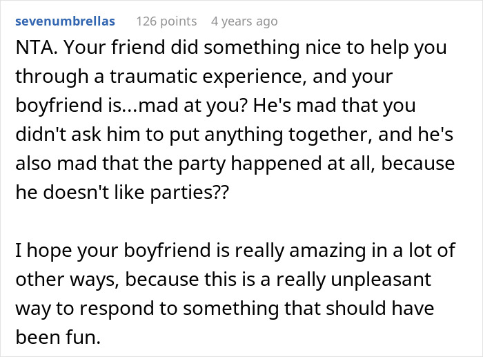 BF Demands GF Apologize For Having A 'Boob Voyage' Party BF Demands GF Apologize For Having A 'Boob Voyage' Party