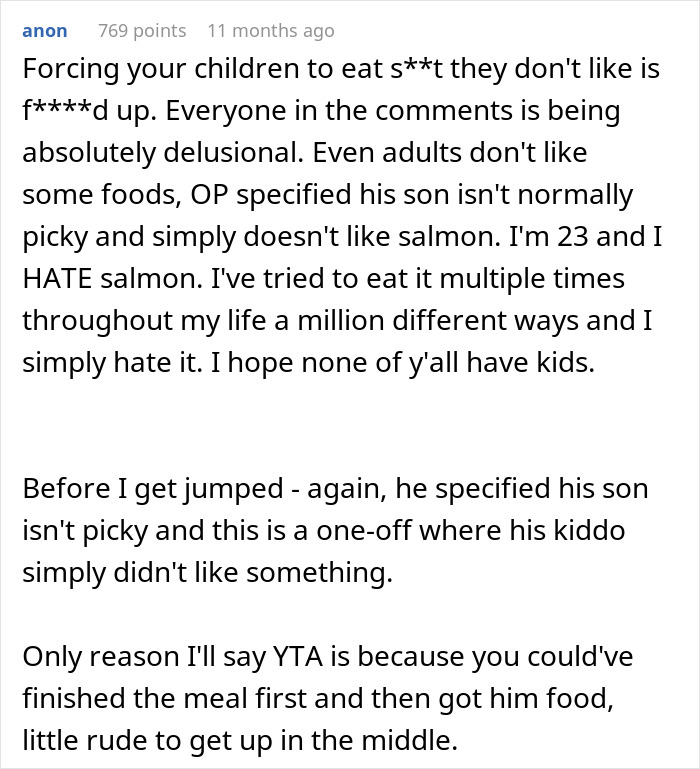 &ldquo;[Am I The Jerk] For Leaving Dinner To Get My Son McDonald's, Even Though Food Was Served?&rdquo;