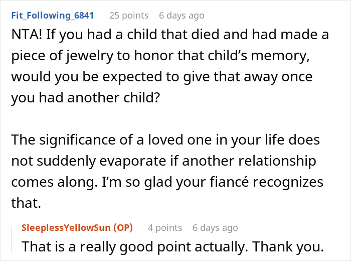 Widow Loves Wearing Her Necklace Made From Her Late Husband’s Wedding Band, SIL Wants It Widow Loves Wearing Her Necklace Made From Her Late Husband’s Wedding Band, SIL Wants It