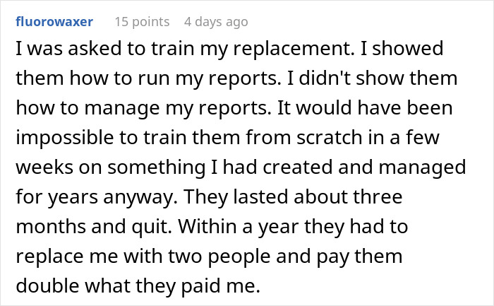 Boss Decides To Replace Employee To Save Money, Expects Her To Train New Hire