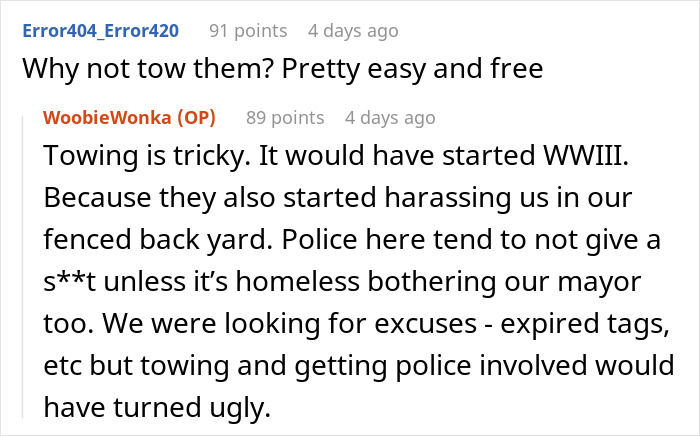 Neighbors Face Eviction Following Continuous Disregard For Homeowner's Driveway Neighbors Face Eviction Following Continuous Disregard For Homeowner's Driveway