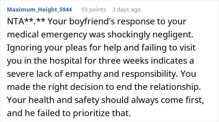 "Am I The Jerk For Breaking Up With My Boyfriend Because He Ignored My Medical Emergency?"