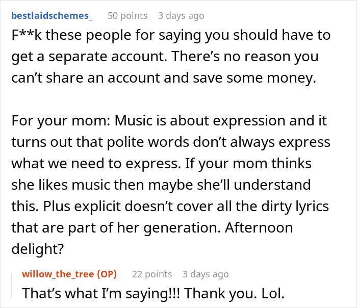 Overbearing Mother Annoys Her Grown Child By Blocking Explicit Content On Their Spotify