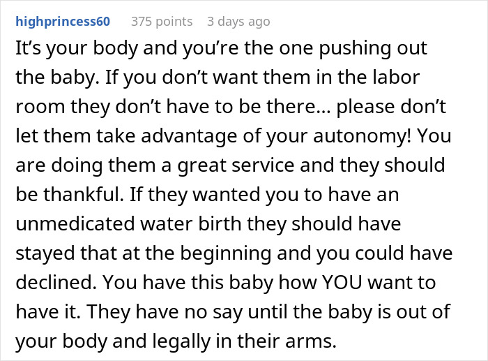 &ldquo;AITA For Telling My BIL And His Wife That I Don&rsquo;t Want To Follow Their Birth Plan?&rdquo;