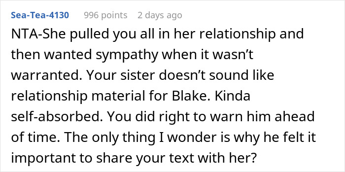 Woman Protects Entitled Sister&rsquo;s BF From &ldquo;Intervention&rdquo; By Telling Him To Skip Dinner With Her