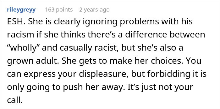 "AITA For Telling My Daughter She Cannot Marry A Racist?" "AITA For Telling My Daughter She Cannot Marry A Racist?"