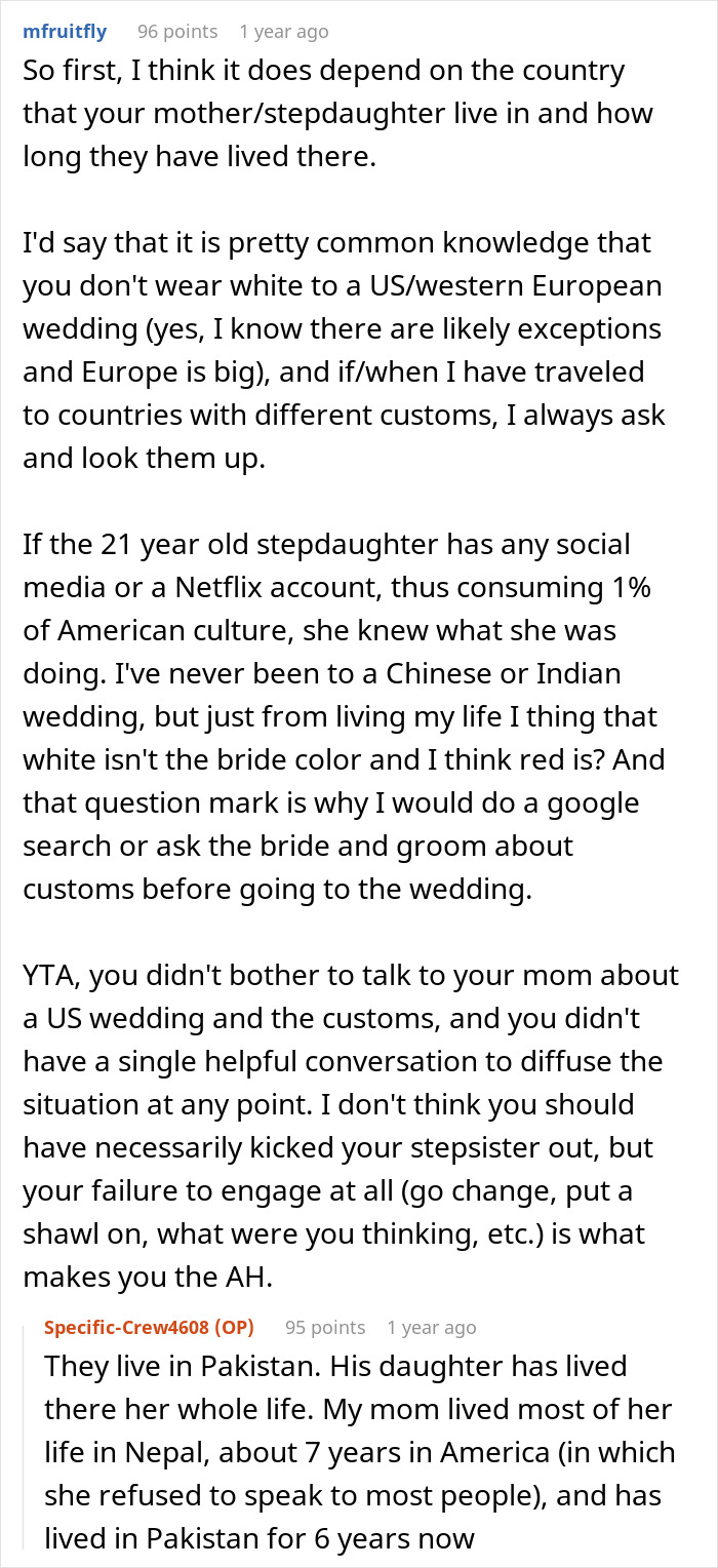 “Saw My Wife’s Face Drop”: Groom’s Stepsister Shows Up To Wedding Wearing White “Saw My Wife’s Face Drop”: Groom’s Stepsister Shows Up To Wedding Wearing White