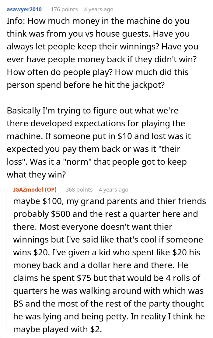 &ldquo;AITA For Telling A Friend&rsquo;s Friend He Couldn&rsquo;t Keep The &lsquo;Jackpot&rsquo; He Hit On My Slot Machine?&rdquo;