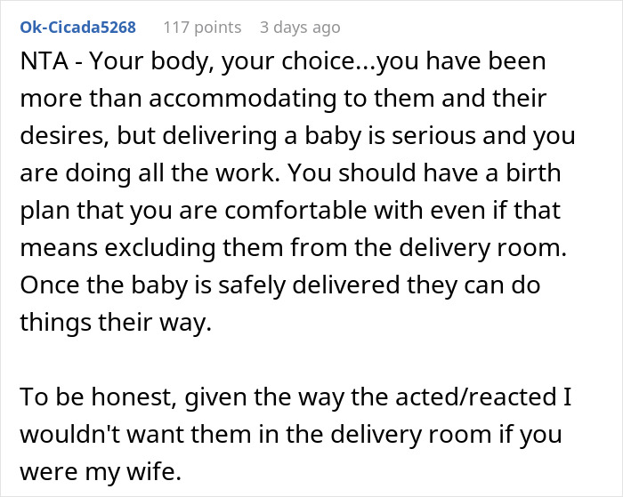 &ldquo;AITA For Telling My BIL And His Wife That I Don&rsquo;t Want To Follow Their Birth Plan?&rdquo;