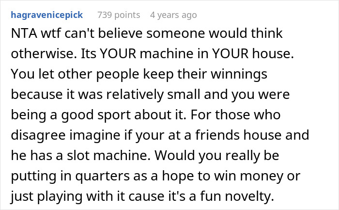 &ldquo;AITA For Telling A Friend&rsquo;s Friend He Couldn&rsquo;t Keep The &lsquo;Jackpot&rsquo; He Hit On My Slot Machine?&rdquo;