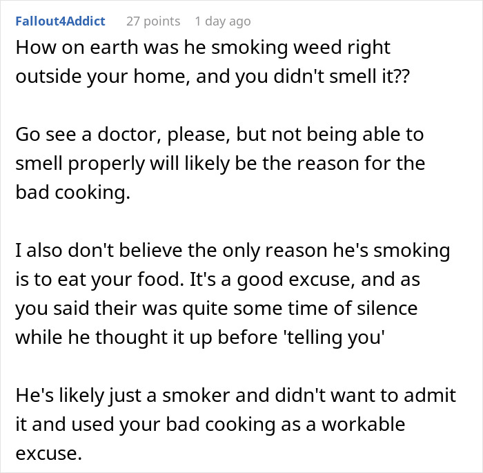 Wife Thinks Her Husband Loves Her Cooking, Is Confused When She Finds Out Why