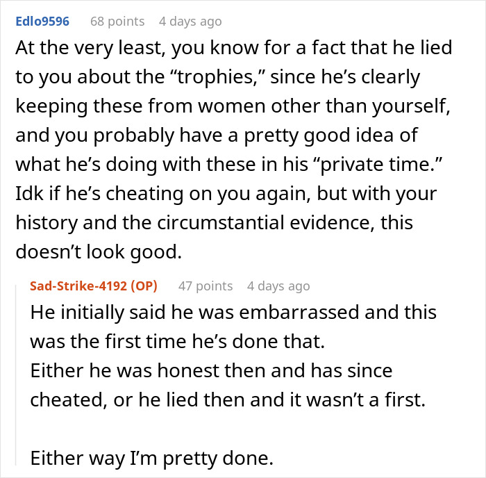 Woman Is Disturbed To Find BF&rsquo;s Hidden &lsquo;Trophies&rsquo;, Internet Urges Her To Run