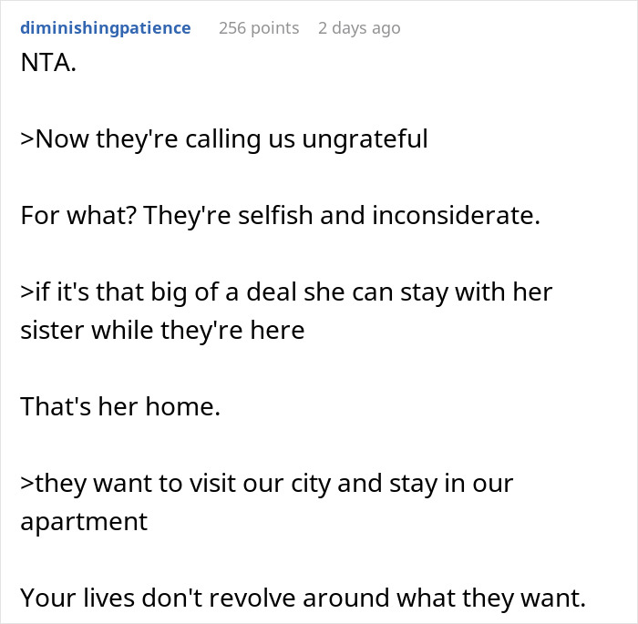 Man Spends $1,000 On An Airbnb After His Parents Ignored His GF&rsquo;s Sleeping Needs For 2 Days