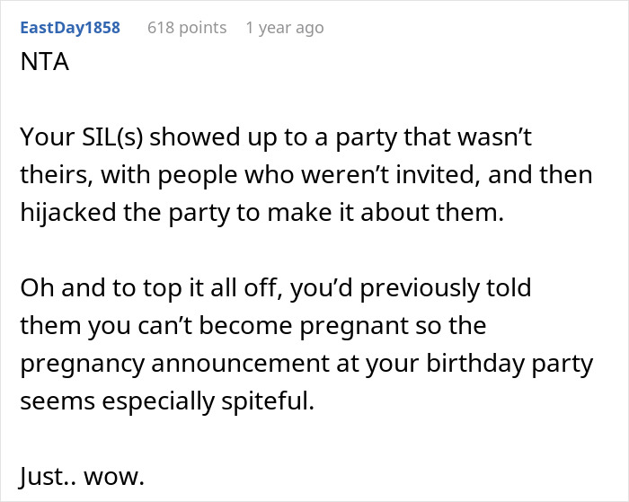 Woman Leaves Her Birthday Party After SILs&rsquo; Pregnancy Announcement, Gets Blamed For Ruining It