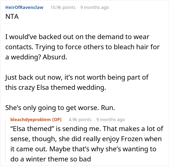 Couple Breaks Up After Bride Changes Her Mind About Making The Bridal Party Bleach Their Hair