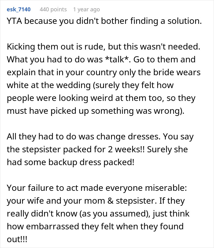 “Saw My Wife’s Face Drop”: Groom’s Stepsister Shows Up To Wedding Wearing White “Saw My Wife’s Face Drop”: Groom’s Stepsister Shows Up To Wedding Wearing White