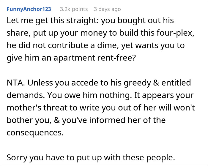 Brother Blows Inheritance On Car And Trips, Gets Mad Sibling Invested And Became A Landlord Brother Blows Inheritance On Car And Trips, Gets Mad Sibling Invested And Became A Landlord