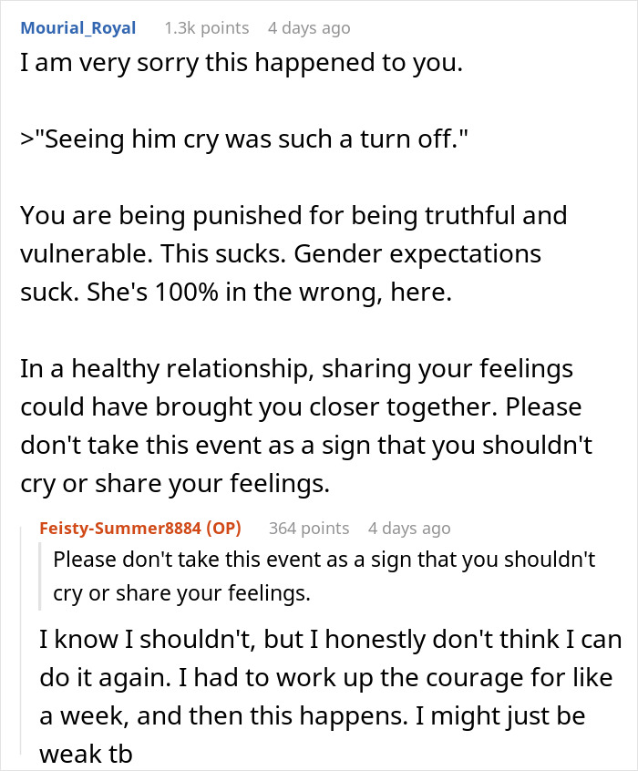 Man Opens Up To GF Of 2 Years, She Makes Fun Of Him Behind His Back Man Opens Up To GF Of 2 Years, She Makes Fun Of Him Behind His Back