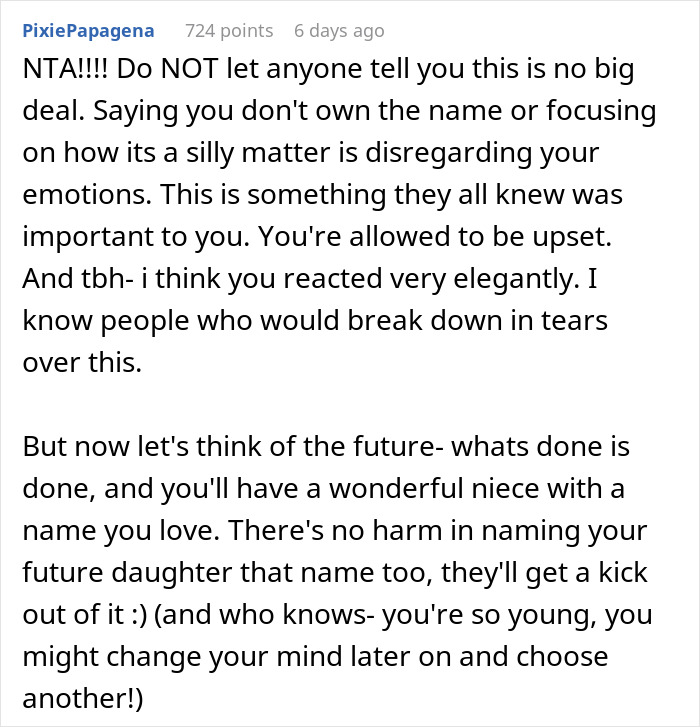 "[Am I The Jerk] For Walking Out Of The Room After My Brother Told Me The Name Of His Baby?"
