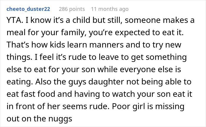 &ldquo;[Am I The Jerk] For Leaving Dinner To Get My Son McDonald's, Even Though Food Was Served?&rdquo;
