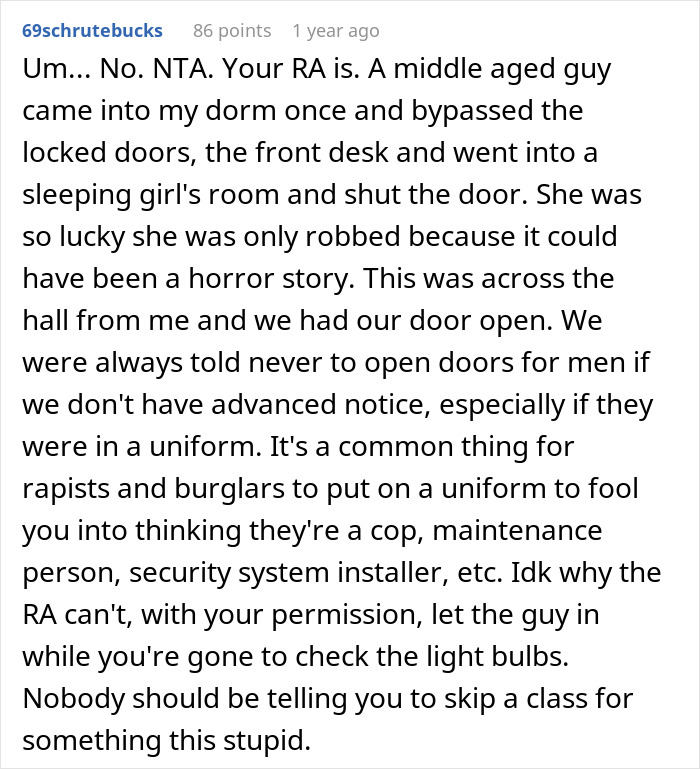 Student Doesn&rsquo;t Answer Maintenance Guy Who Came At 6 AM To Her Dorm, Gets Called Out