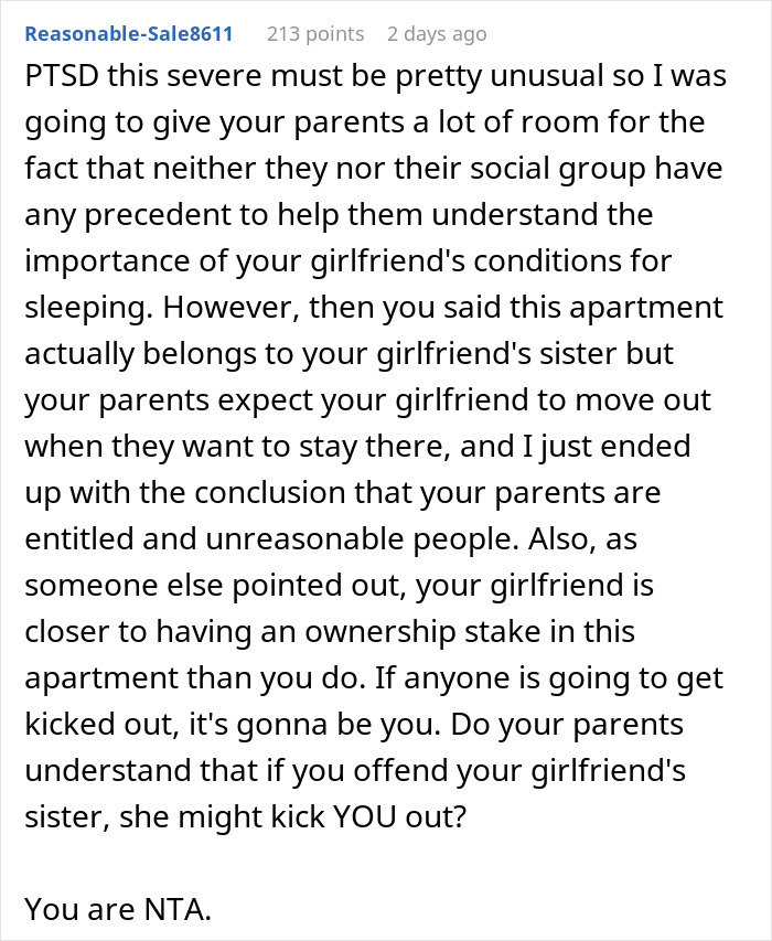 Man Spends $1,000 On An Airbnb After His Parents Ignored His GF&rsquo;s Sleeping Needs For 2 Days