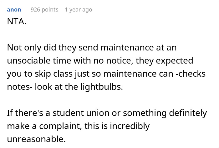 Student Doesn&rsquo;t Answer Maintenance Guy Who Came At 6 AM To Her Dorm, Gets Called Out