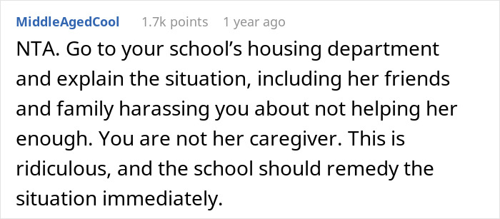 Family Enraged After Roommate Refuses To Be A Caretaker For Their Perfectly Capable Autistic Daughter Family Enraged After Roommate Refuses To Be A Caretaker For Their Perfectly Capable Autistic Daughter