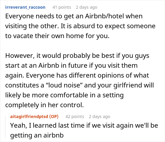 Man Spends $1,000 On An Airbnb After His Parents Ignored His GF&rsquo;s Sleeping Needs For 2 Days