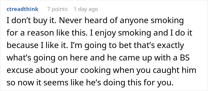 Wife Thinks Her Husband Loves Her Cooking, Is Confused When She Finds Out Why