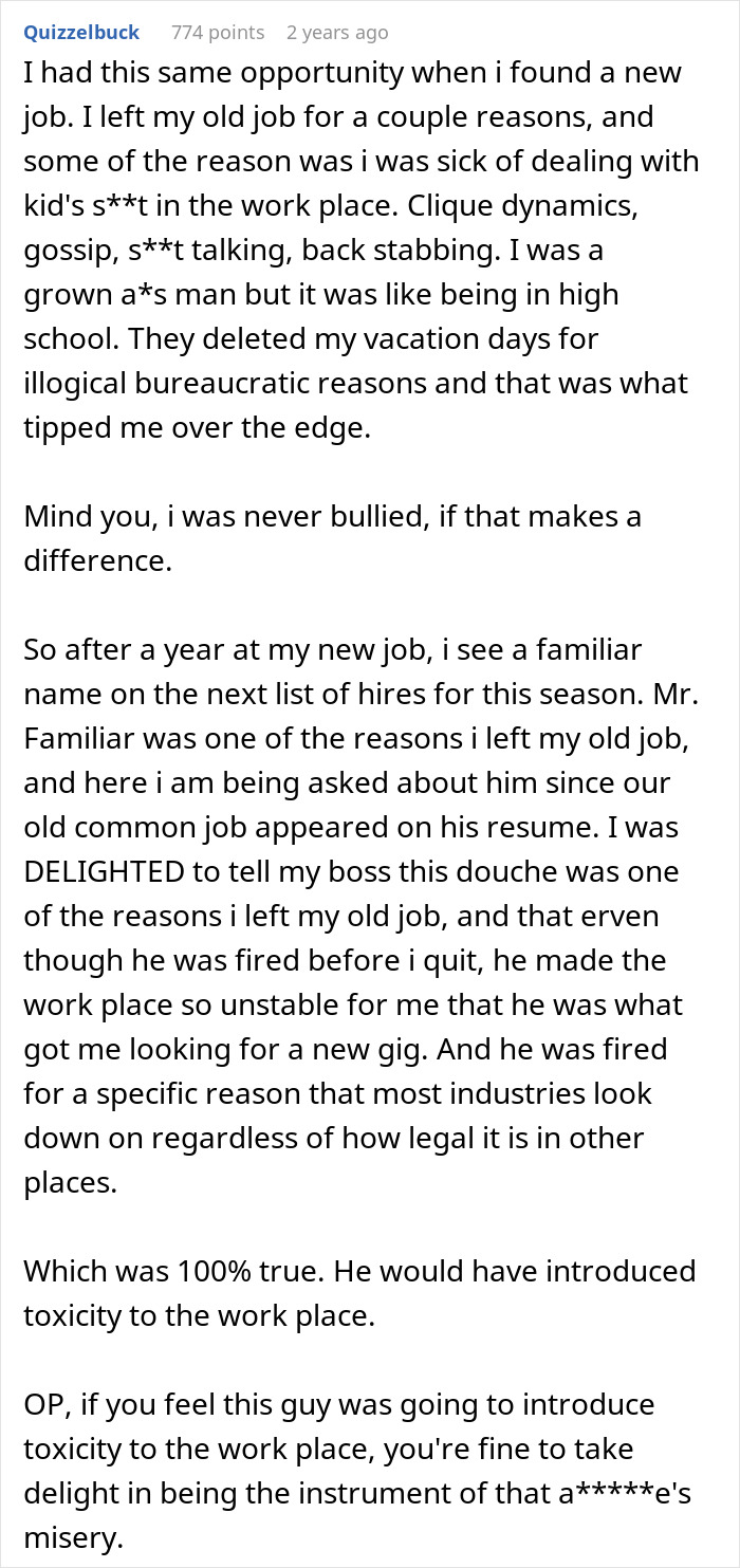 Person Has No Mercy On School Bully 15 Years Later When He Comes For A Job Interview Person Has No Mercy On School Bully 15 Years Later When He Comes For A Job Interview