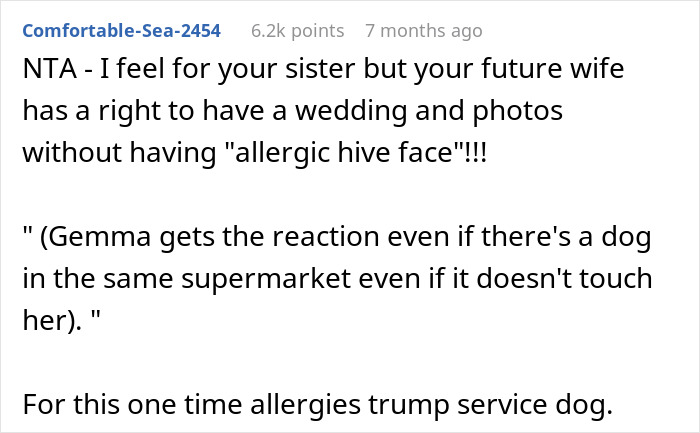 Woman Thinks Her Service Dog Takes Priority Over Bride, Groom Gives Her A Reality Check