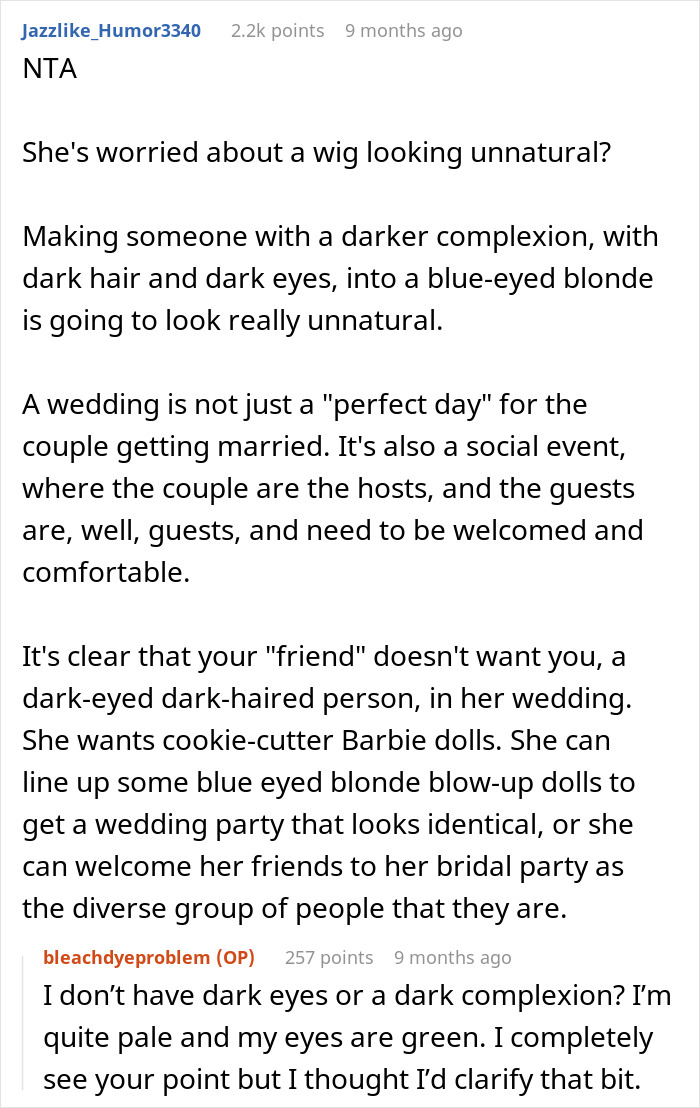 Couple Breaks Up After Bride Changes Her Mind About Making The Bridal Party Bleach Their Hair