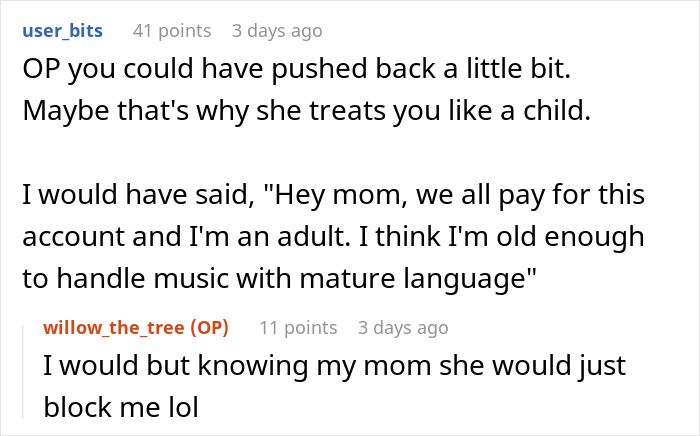 Overbearing Mother Annoys Her Grown Child By Blocking Explicit Content On Their Spotify