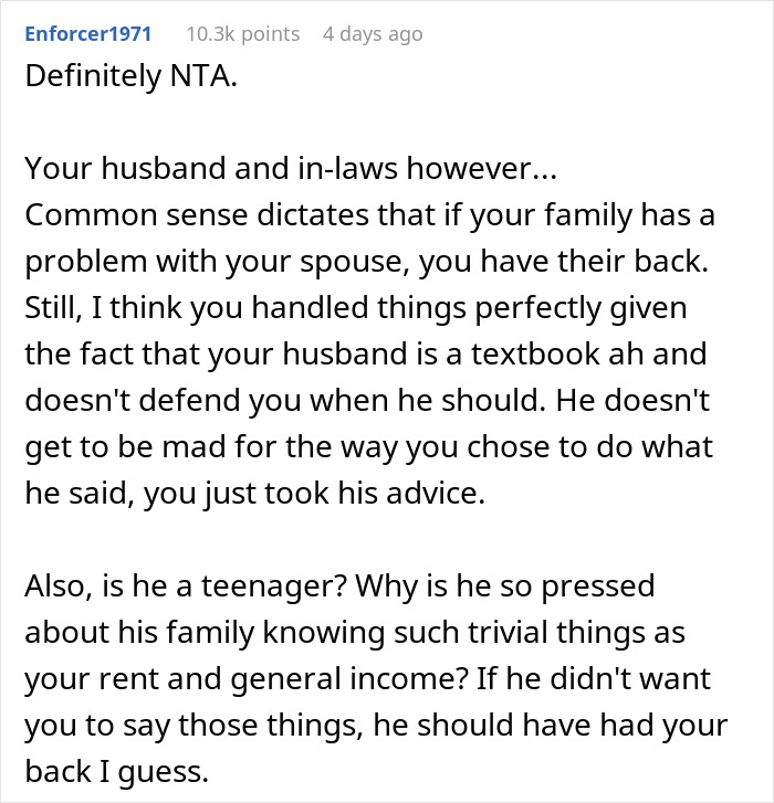 Woman Defends Herself Against In-Laws&rsquo; Criticism, Leaves Husband Fuming
