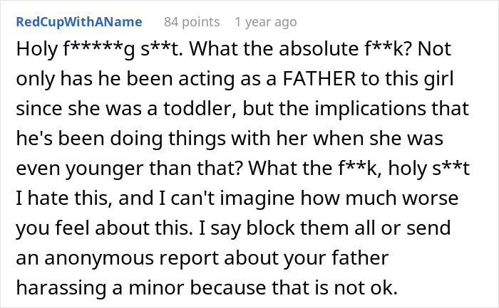 Woman Can’t Understand How Her Family Can Be Supportive Of Dad’s ‘Disgusting’ Marriage Woman Can’t Understand How Her Family Can Be Supportive Of Dad’s ‘Disgusting’ Marriage