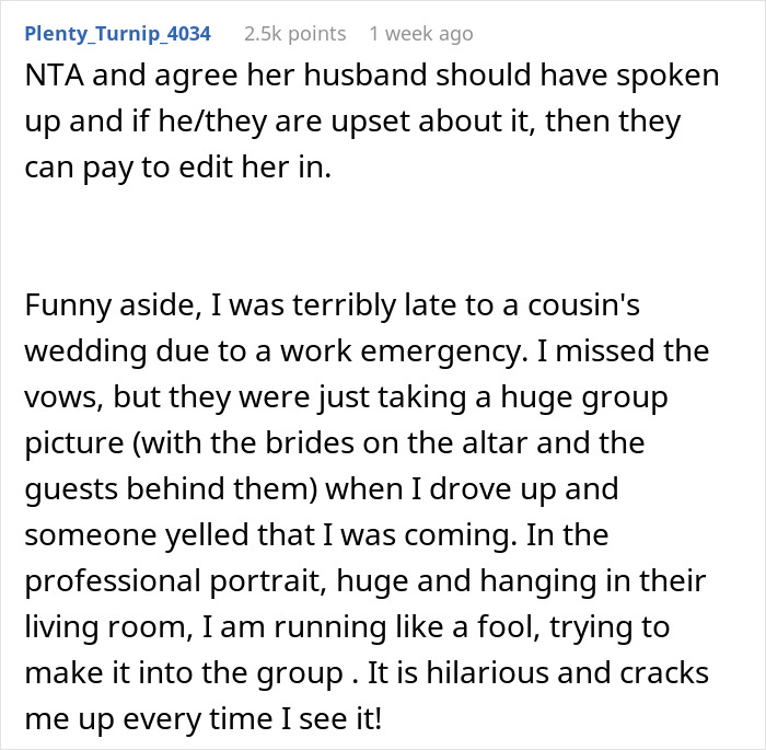 DIL Misses Being In Family Pic While In Bathroom, Husband Doesn't Speak Up Despite Mom Asking Twice