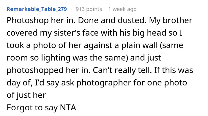 DIL Misses Being In Family Pic While In Bathroom, Husband Doesn't Speak Up Despite Mom Asking Twice