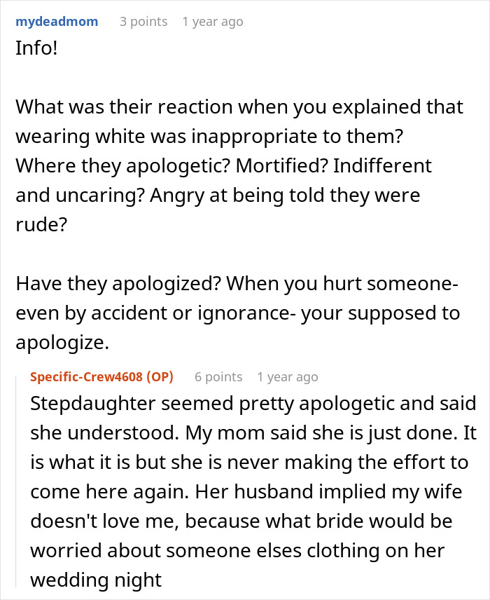 “Saw My Wife’s Face Drop”: Groom’s Stepsister Shows Up To Wedding Wearing White “Saw My Wife’s Face Drop”: Groom’s Stepsister Shows Up To Wedding Wearing White